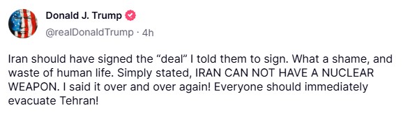 Trump Tehran Evacuation
