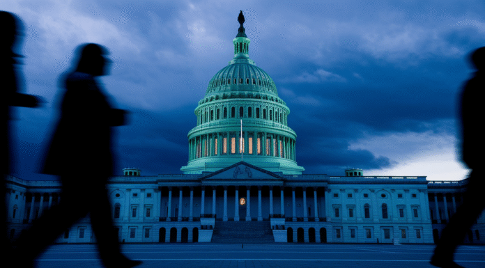 The Political Firestorm Over Trump and the Epstein Files US Capitol Building under stormy skies