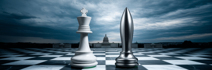 How Power and Policy Shattered the Trump Musk Alliance Political king and tech rocket chess pieces.