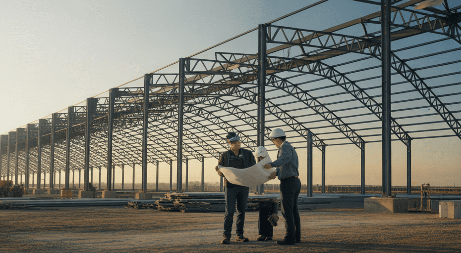 American solar panel factory under construction.